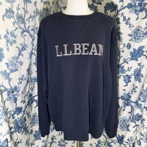 L.L. Bean Navy Embroidered Crewneck Sweatshirt